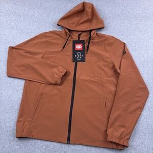 NEW 686 Unix Windbreaker Jacket Men's Small Terracotta Orange Hooded Full Zip